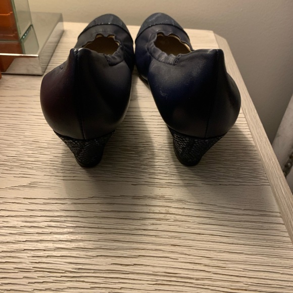 AGL Blue low wedge heel size 41 - Picture 3 of 5